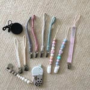 TWELVE PC Baby Paci Clip & Teether Set